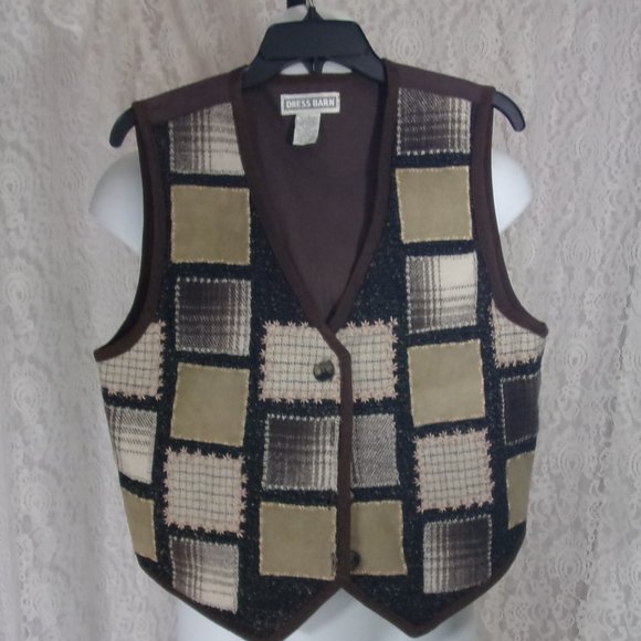 Dress Barn Color Blocked Vest in Browns and Beiges NWOT - Picture 1 of 2